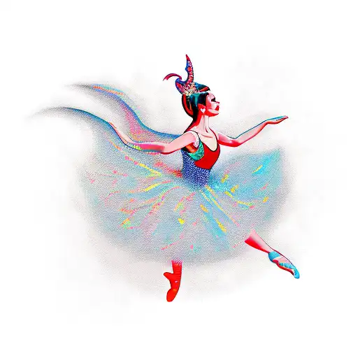 Dancer Gracefully Pirouetting With A Shark Fin As A Tutu