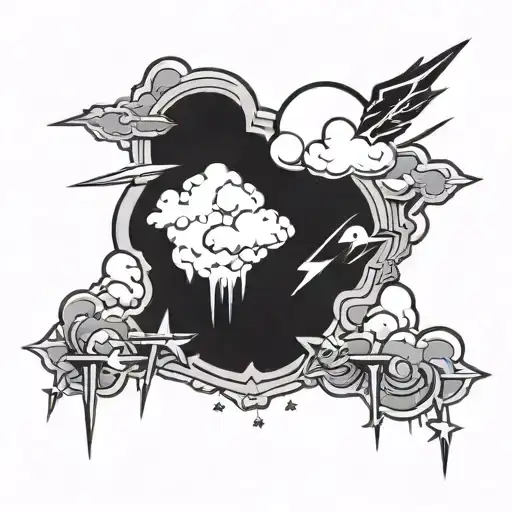 Cloud And Star And Lightning