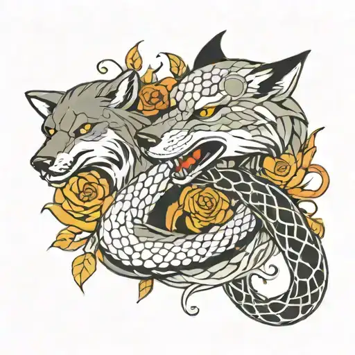 Snake And Wolf Surrounded