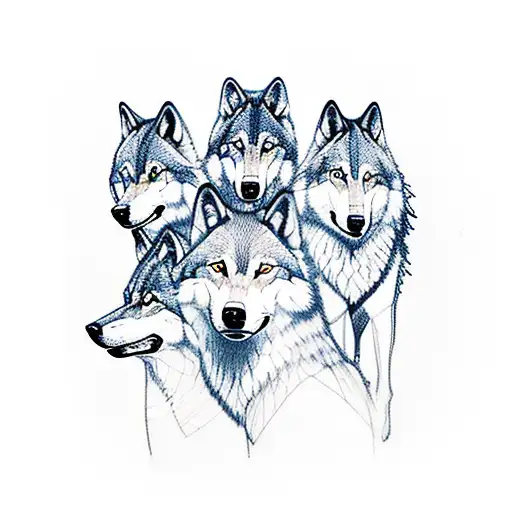 A Pack Of Wolves Riding Motorcycles Through A Forest