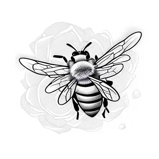 A Meditating Bee Surrounded By Roses