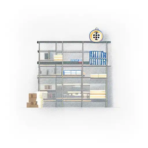 A Warehouse Scene With Shelves Filled With Coffee Beans And Musical Instruments