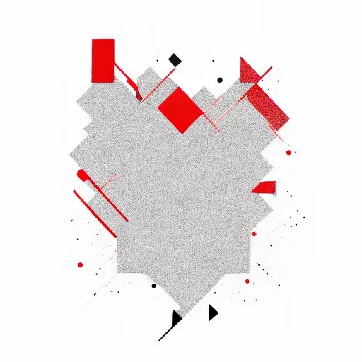 Black Abstract Lines With Red Streaks Full Sleeve