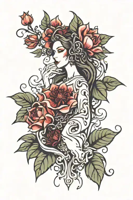 Persphone Queen Of The Underworld Dark Flower Background Pomegranet