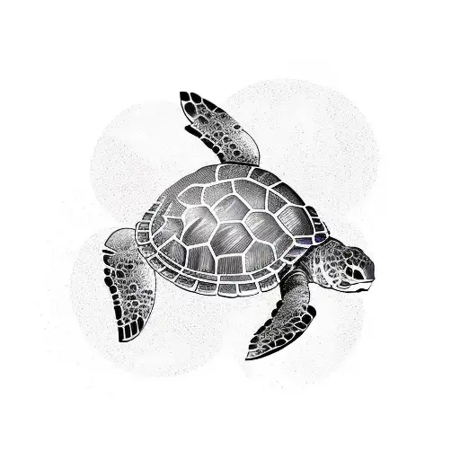 Turtle With Symbols On The Shell