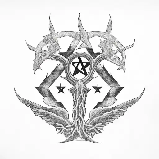 Tree Of Satanic And Angeles