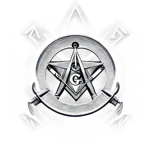 Masonic Radiant Delta Symbol Surrounded By Motorcycle Parts