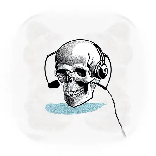 Skull With Pilot Headset
