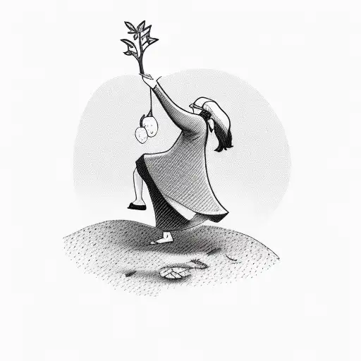 Woman Picking A Fruit From A Tree