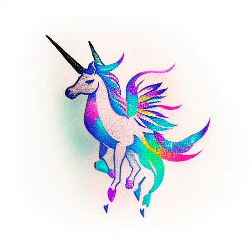 Tattoo Gun With A Silhouette Similar To A Unicorn Appears On The Lofo For A Tattoo Parlor