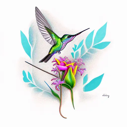 Lilly With Hummingbird