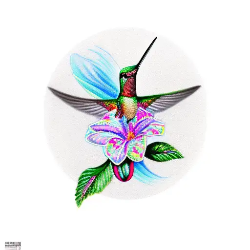 Lilly With Hummingbird