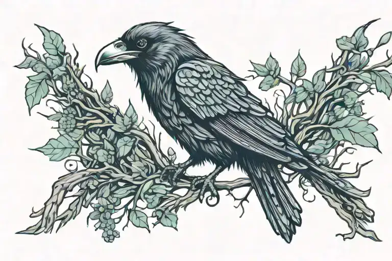 Druid Nature Raven Forest