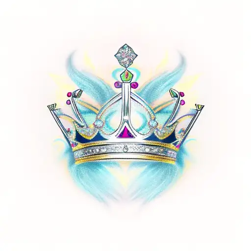 Queen's Crown With Name Scroll