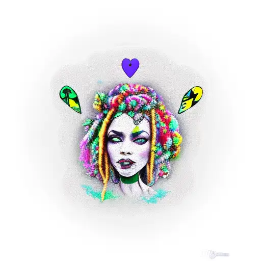Black Green Rose Queen Of Hearts Dreadlocks