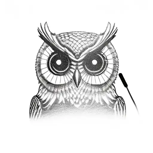 Black And White Owl With Microphone