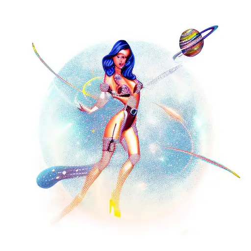 Sexy Space Girl Full Length Pose