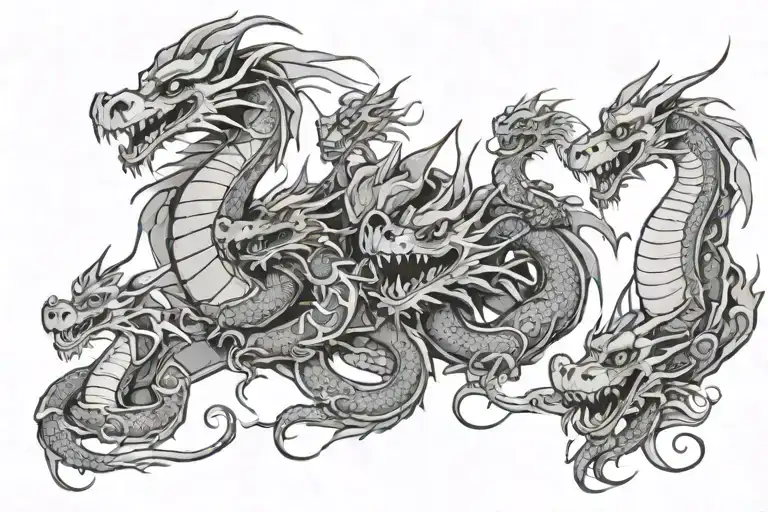 Family Of 5 Dragon Wrapped