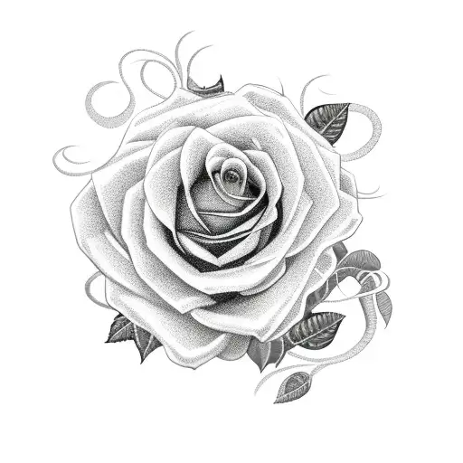 Long Rose Vine With Leaves