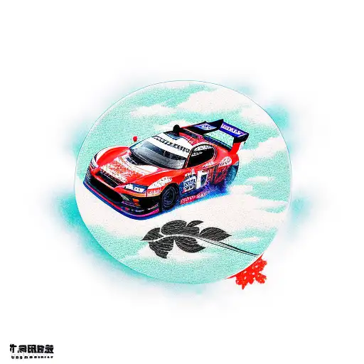 Subaru Race Car With A Japanese Geisha