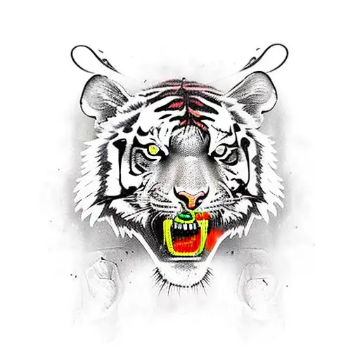 Tiger With Zombie Rabbit And Brass Knuckles