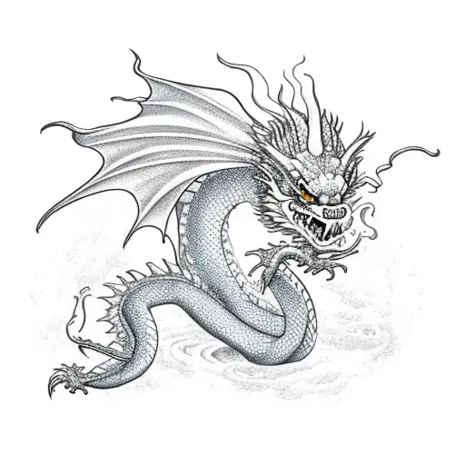 Dragon Coming Out Of The Water