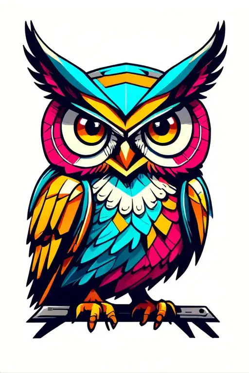 Owl Geometric Cyberpunk