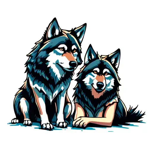 Mom And Dad Wolves