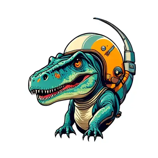 Astronaut Raptor Dinosaur
