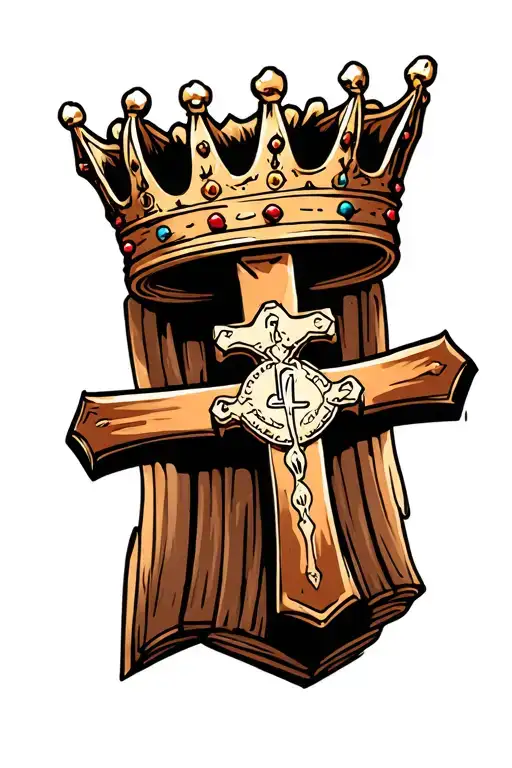 Christian Cross With Crown