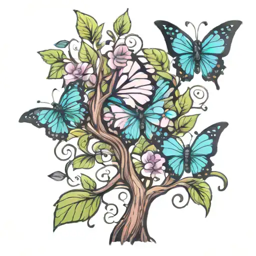 Tree With Butterfly Leaves