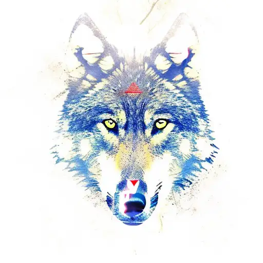 Wolf Head Embedded In The Forest Background