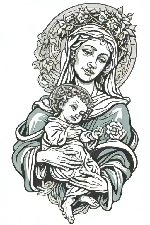 Mary Holding Baby Jesus