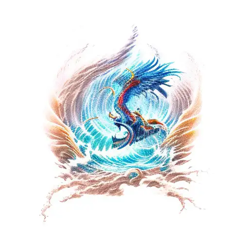 Phoenix Fighting Poseidon