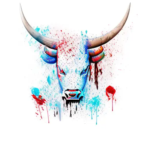 Strong Bull Dripping Blood