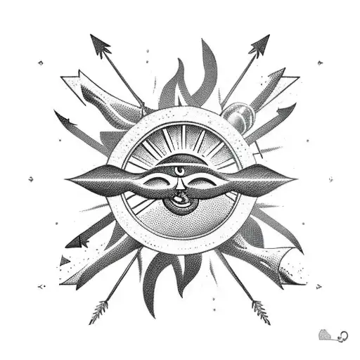 Sun With Arrow And Anchor