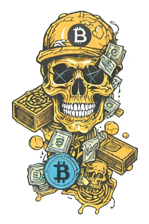 Bitcoin Skull Bmw Money On The Forearm Sleeve