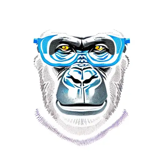 A Gorilla With A Blue And White Scout Neckerchief