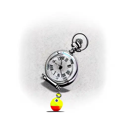 A Mechanical Pocket Watch With Fishing Hooks As Hands