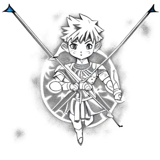 Killua Wielding A Bow And Arrow In A Sagittarius-themed