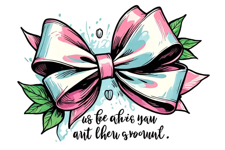 Pink Delicate Bow With Quote Portate Bien