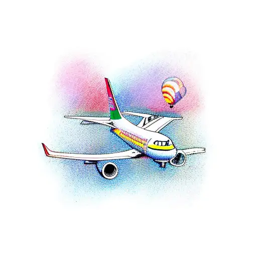 Airplane With Dad And Daughter