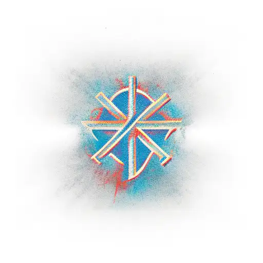 Minimal Christian Cross On Chest