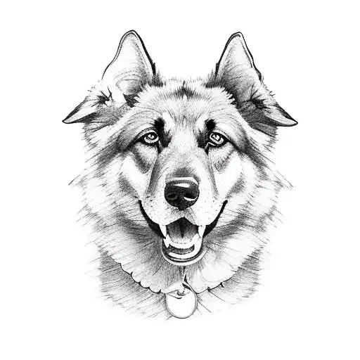 German Shephard Cute Happy Tilted Head