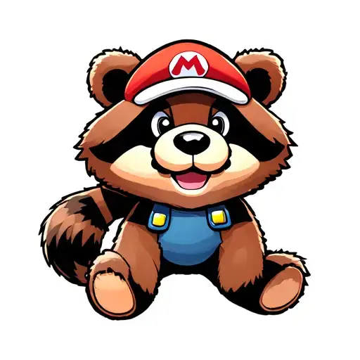 Teddy Bear Posed Like The Flying Raccoon In Mario