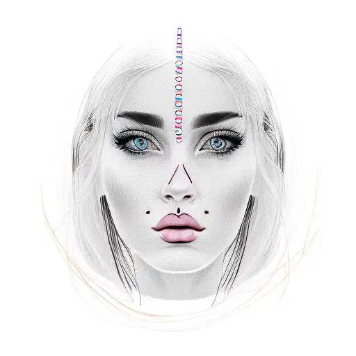 Simple Single Line Tattoo Of Woman's Face