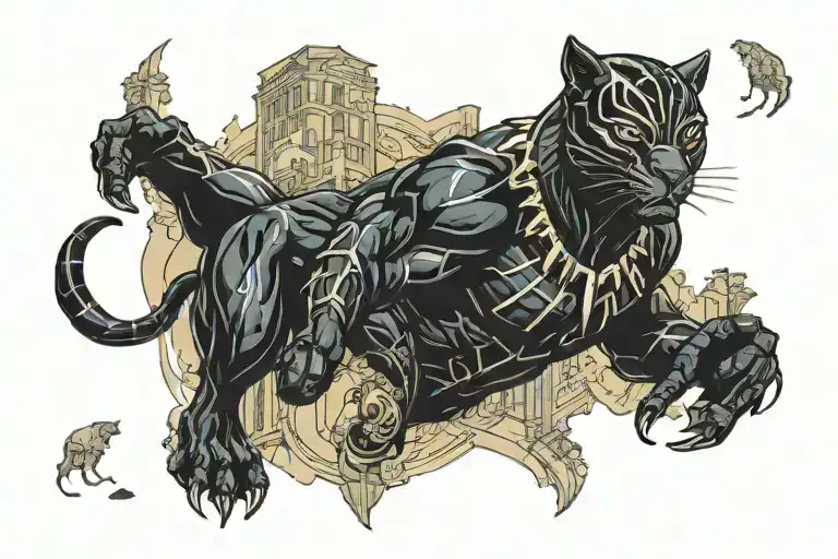 Black Panther Surrounded