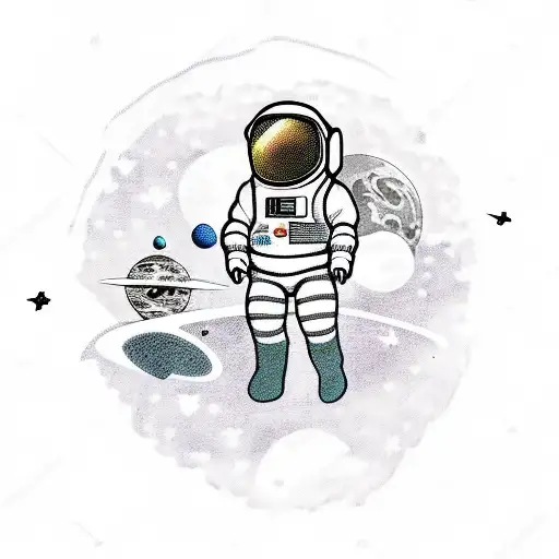 Astronaut Between Planets