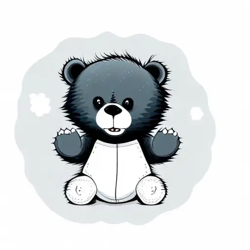 Adorable Cartoon Baby Bear Looking Mean