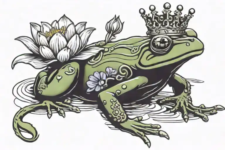 Frog Crow Water Lily King's Crown